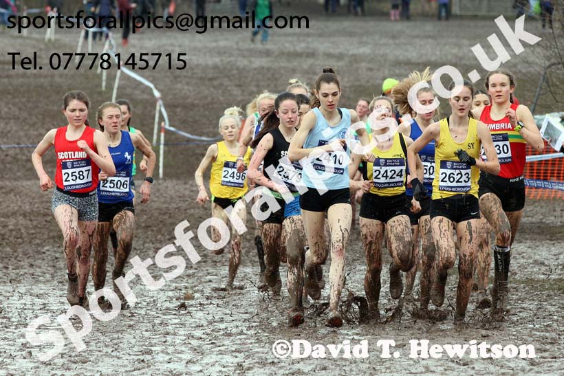 Womens under-20s 2018 British Inter Counties Cross Country Champs., Prestwold Hall, Loughborough. Photo: David T. Hewitson/Sports for All Pics